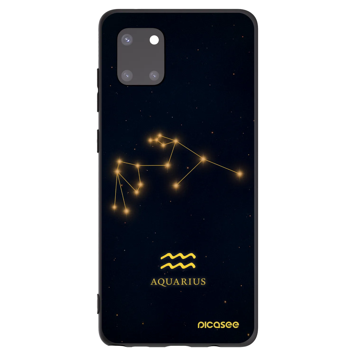 Picasee silikonowe czarne etui na Samsung Galaxy Note 10 Lite N770F - AQUARIUS