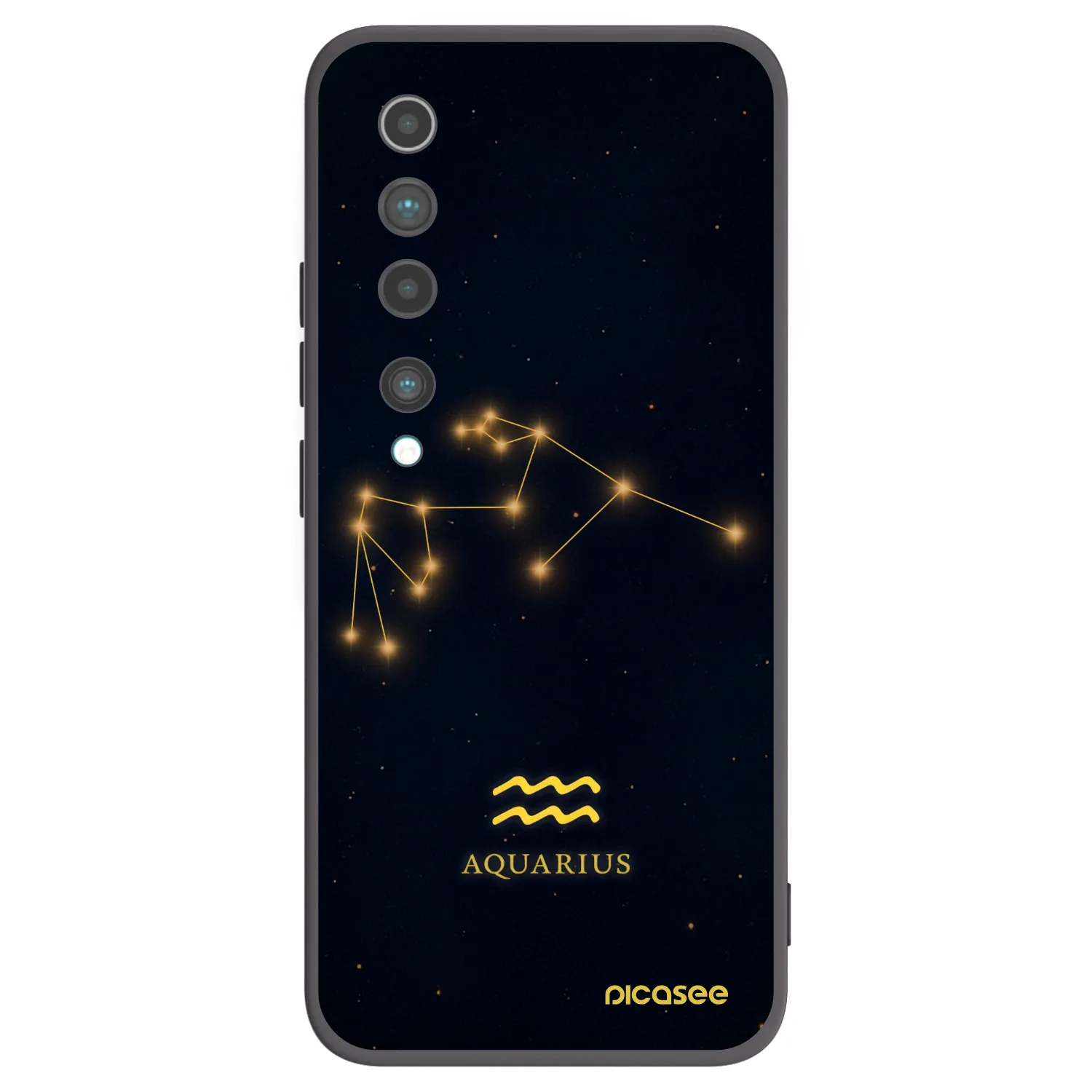 Picasee silikonowe czarne etui na Xiaomi Mi 10 - AQUARIUS
