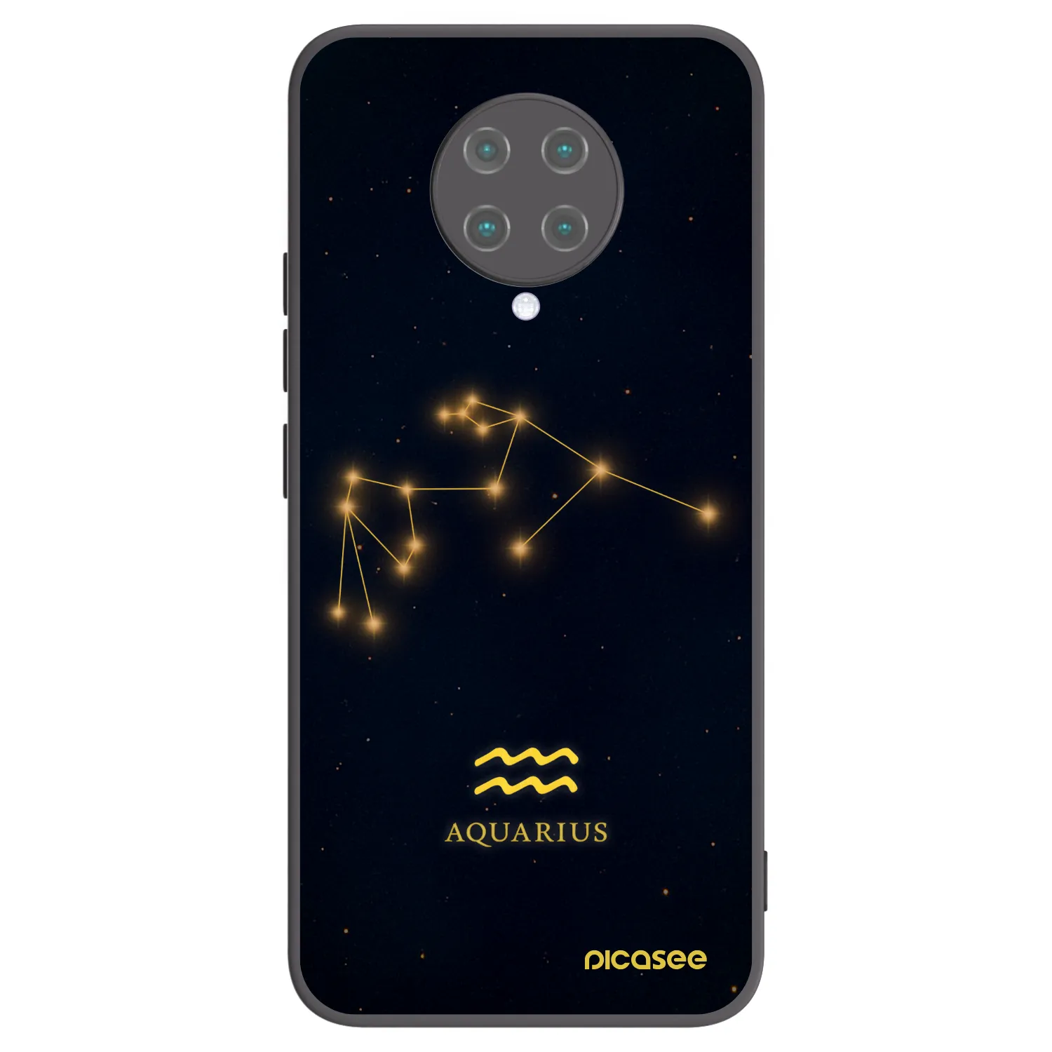 Picasee silikonowe czarne etui na Xiaomi Poco F2 Pro - AQUARIUS
