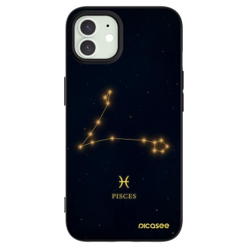 Picasee silikonowe czarne etui na Apple iPhone 12 - PISCES