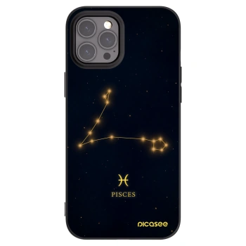 Picasee silikonowe czarne etui na Apple iPhone 12 Pro Max - PISCES