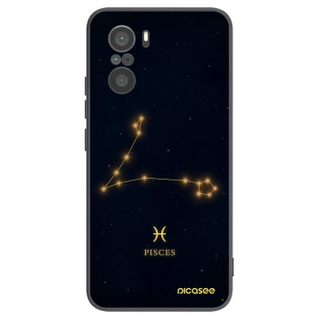 Picasee silikonowe czarne etui na Xiaomi Poco F3 - PISCES