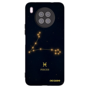 Picasee silikonowe czarne etui na Huawei Nova 8i - PISCES