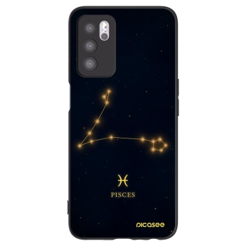Picasee silikonowe czarne etui na OPPO A16s - PISCES