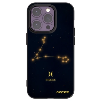 Picasee silikonowe czarne etui na Apple iPhone 14 Pro - PISCES