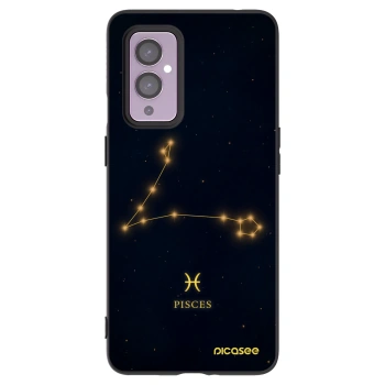 Picasee silikonowe czarne etui na OnePlus 9 - PISCES