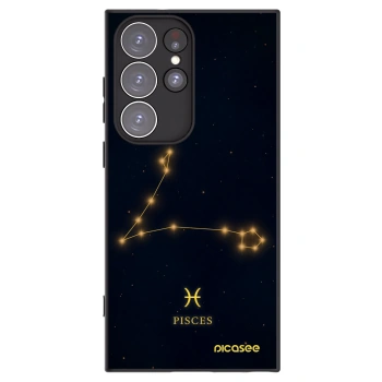 Picasee silikonowe czarne etui na Samsung Galaxy S23 Ultra 5G - PISCES