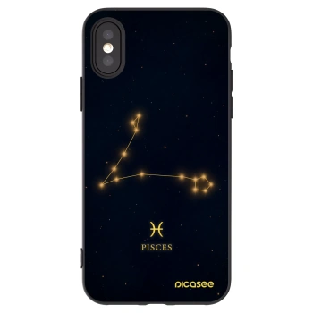 Picasee silikonowe czarne etui na Apple iPhone X/XS - PISCES