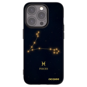Picasee silikonowe czarne etui na Apple iPhone 15 Pro - PISCES