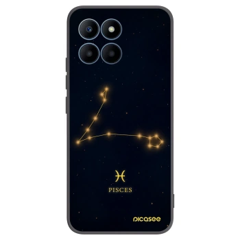 Picasee silikonowe czarne etui na Honor 70 Lite - PISCES