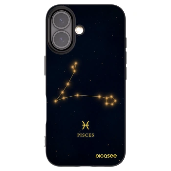 Picasee silikonowe czarne etui na Apple iPhone 16 - PISCES