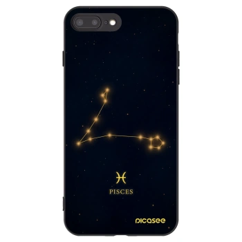 Picasee silikonowe czarne etui na Apple iPhone 8 Plus - PISCES
