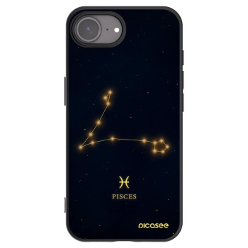 Picasee silikonowe czarne etui na Apple iPhone 16e - PISCES