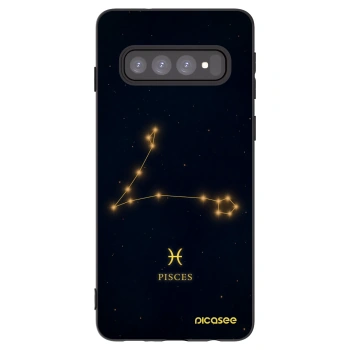 Picasee silikonowe czarne etui na Samsung Galaxy S10 G973 - PISCES