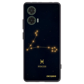 Picasee silikonowe czarne etui na Motorola Moto G35 5G - PISCES