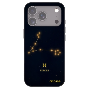 Picasee silikonowe czarne etui na Apple iPhone 17 Pro - PISCES