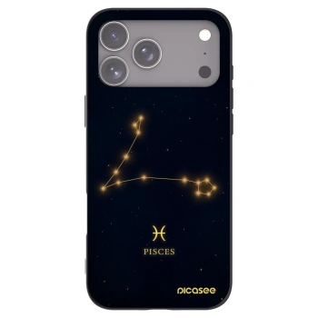Picasee silikonowe czarne etui na Apple iPhone 17 Pro Max - PISCES