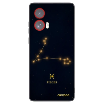 Picasee silikonowe czarne etui na Motorola Edge 50 Fusion - PISCES