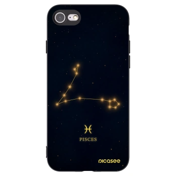 Picasee silikonowe czarne etui na Apple iPhone SE 2020 - PISCES