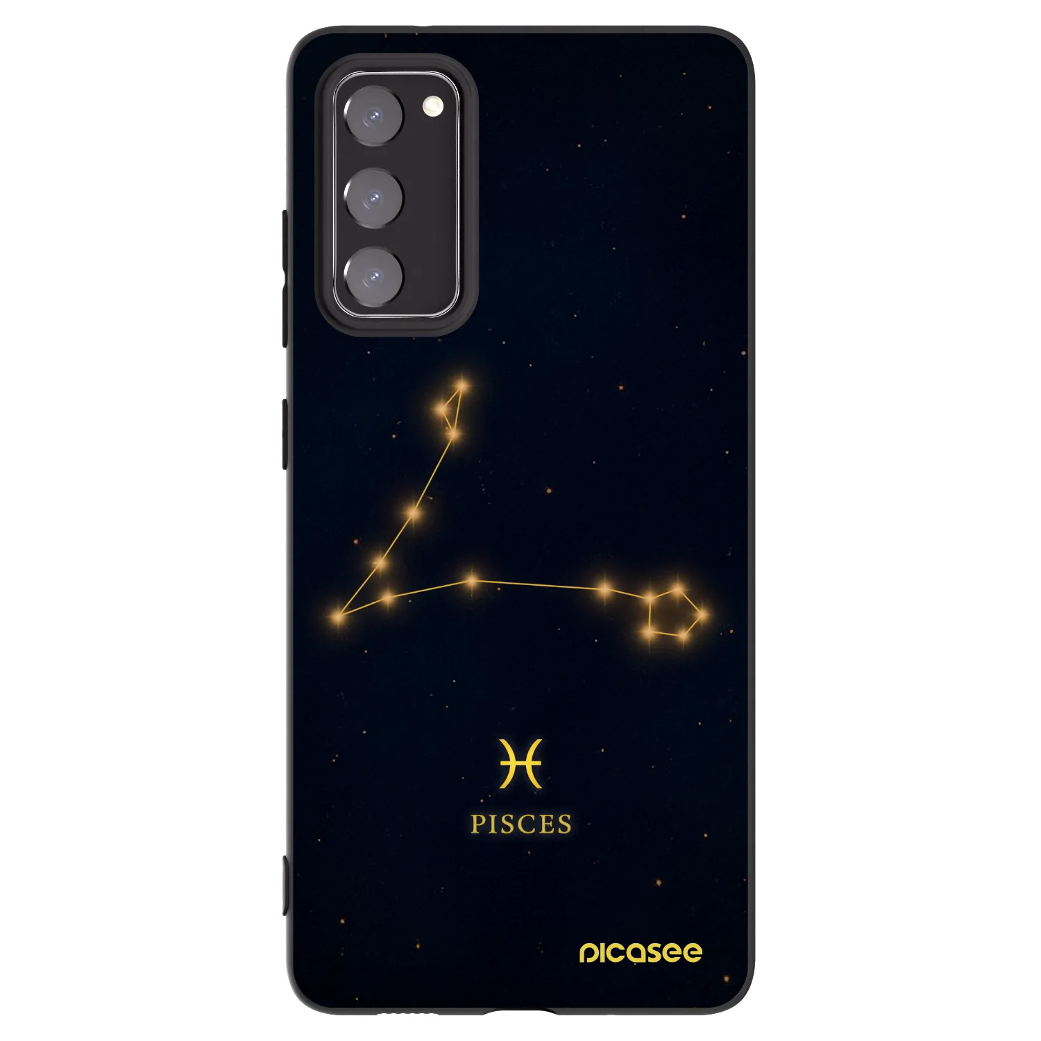 Picasee silikonowe czarne etui na Samsung Galaxy S20 FE - PISCES