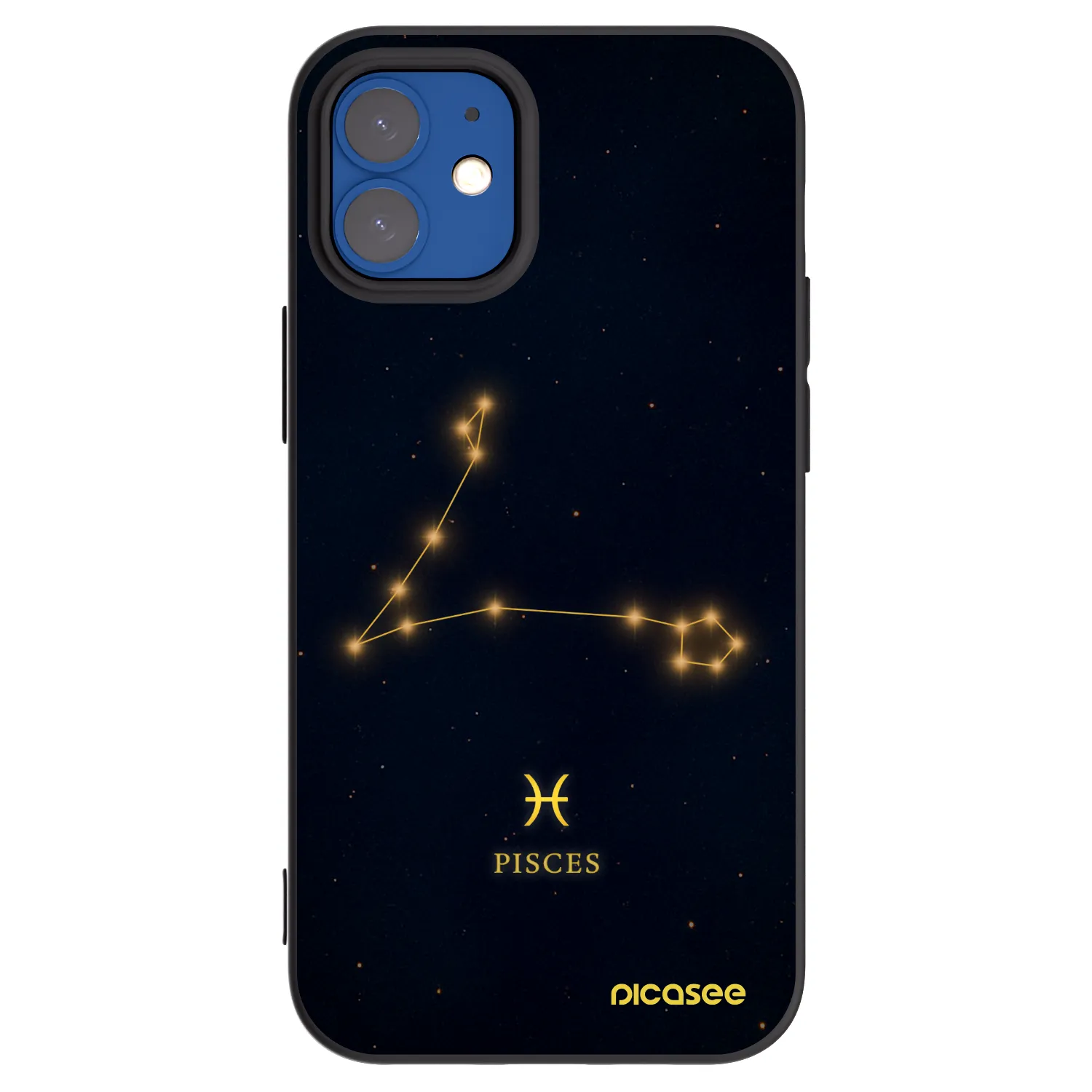 Picasee silikonowe czarne etui na Apple iPhone 12 mini - PISCES