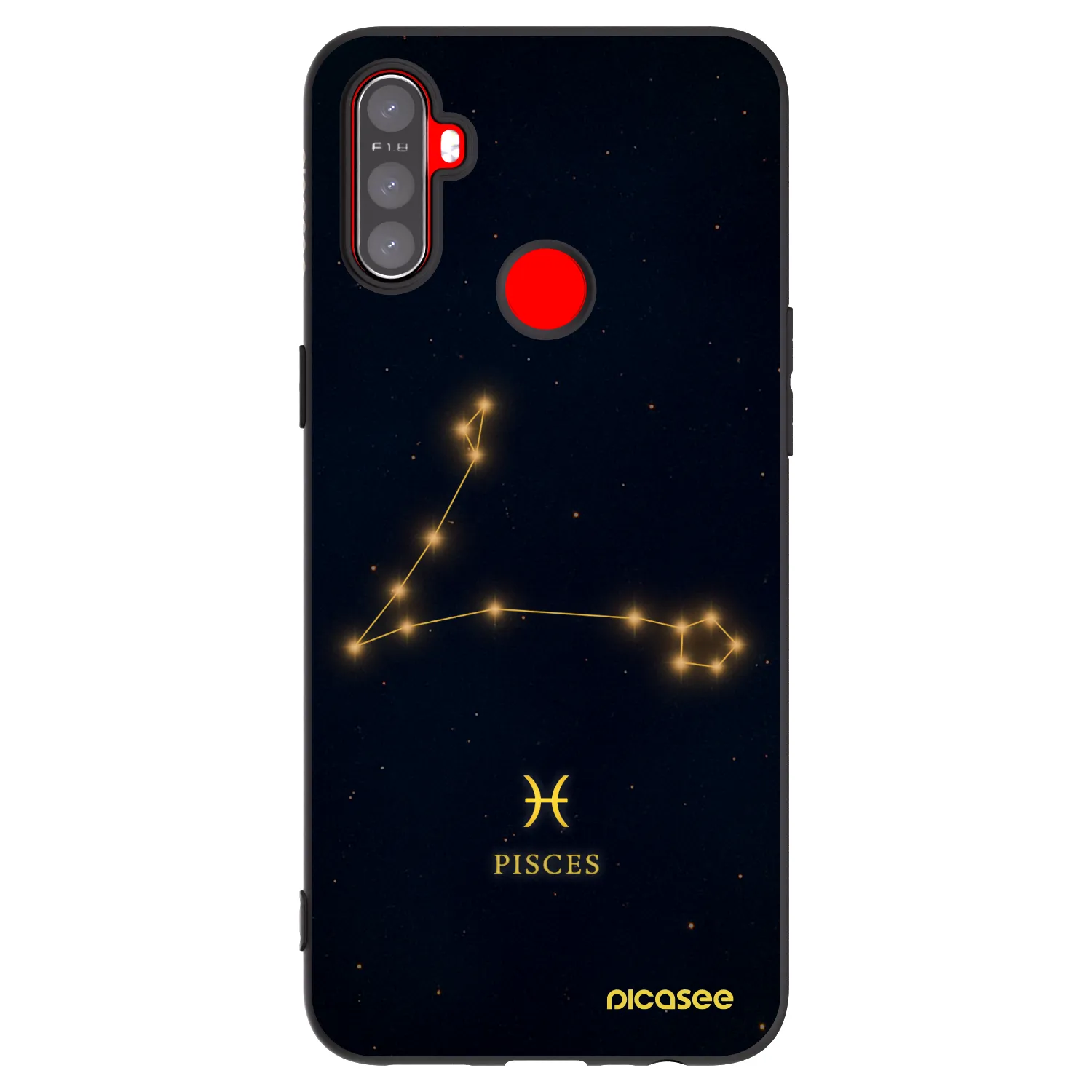 Picasee silikonowe czarne etui na Realme C3 - PISCES