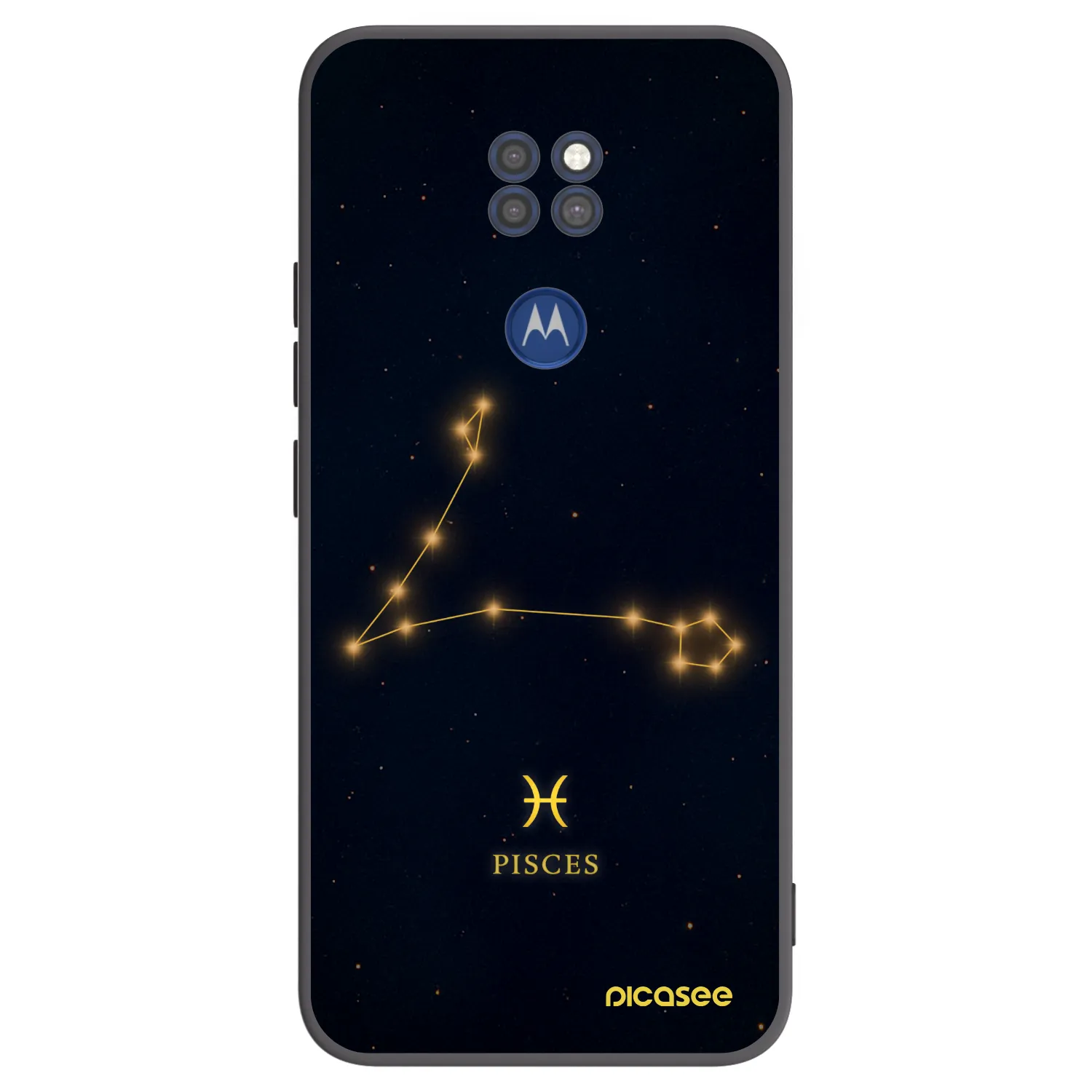 Picasee silikonowe czarne etui na Motorola Moto G9 Play - PISCES