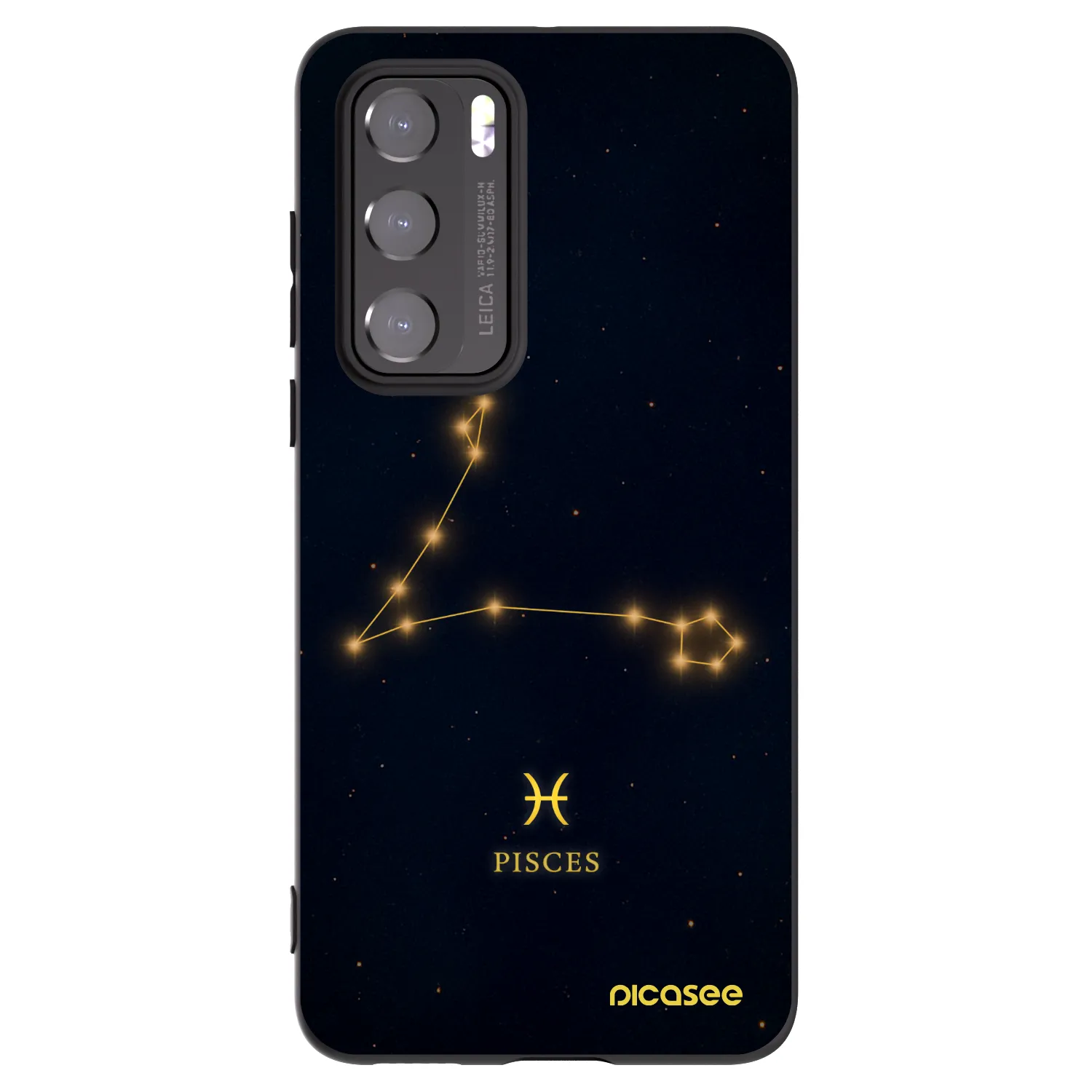 Picasee silikonowe czarne etui na Huawei P40 - PISCES