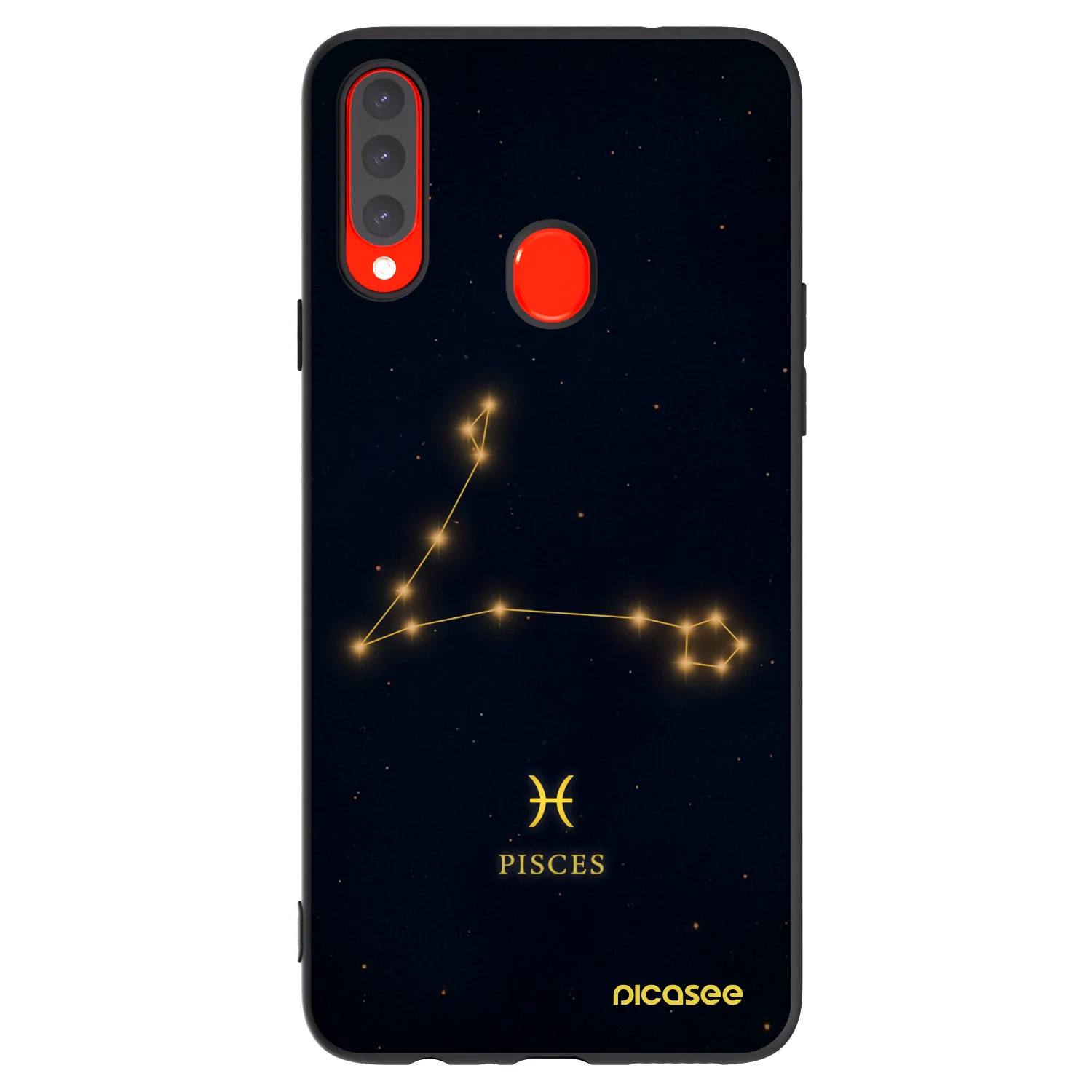 Picasee silikonowe czarne etui na Samsung Galaxy A20s - PISCES