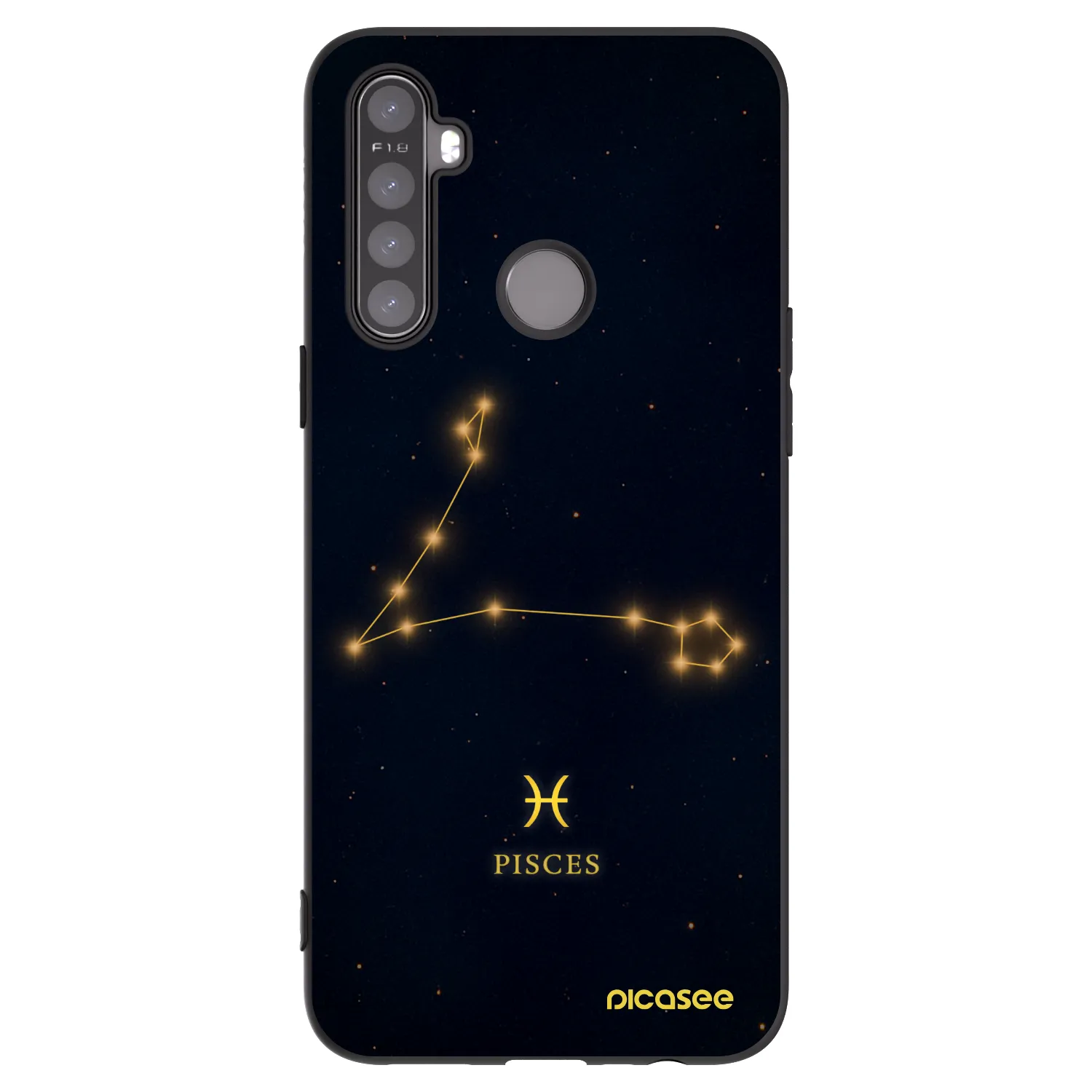 Picasee silikonowe czarne etui na Realme 5 - PISCES