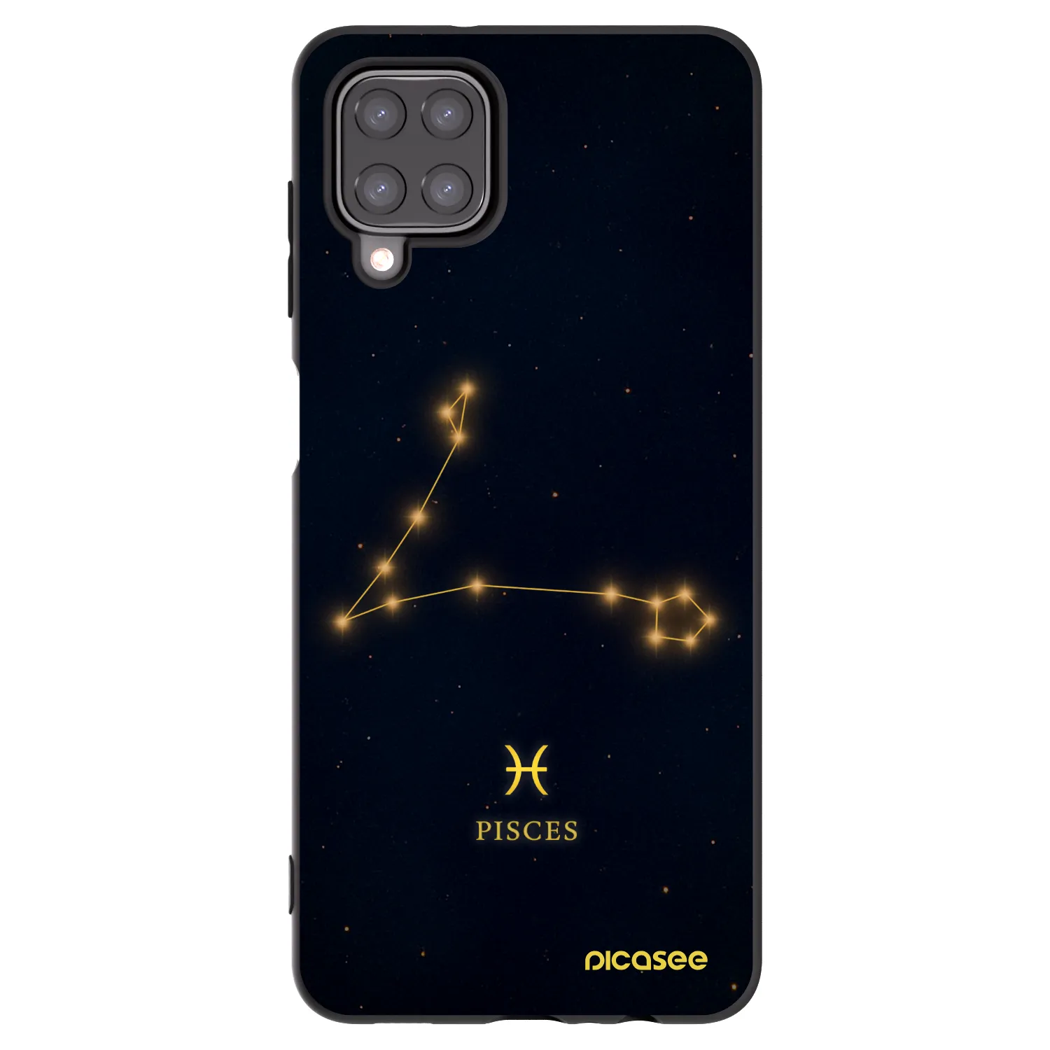 Picasee silikonowe czarne etui na Samsung Galaxy A12 A125F - PISCES