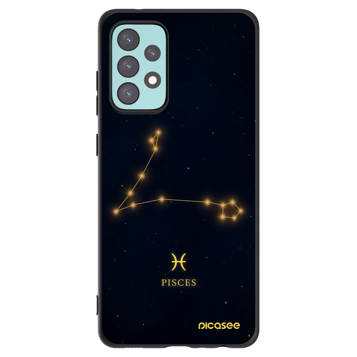 Picasee silikonowe czarne etui na Samsung Galaxy A72 A725F - PISCES