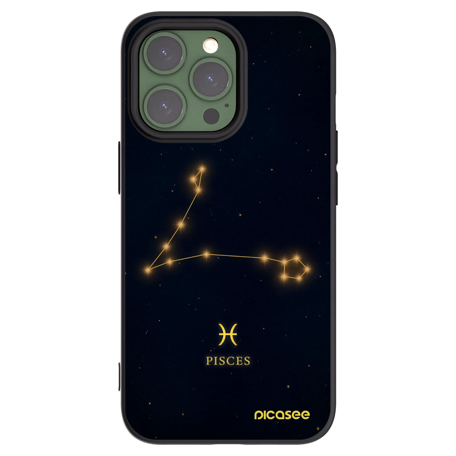 Picasee silikonowe czarne etui na Apple iPhone 13 Pro - PISCES