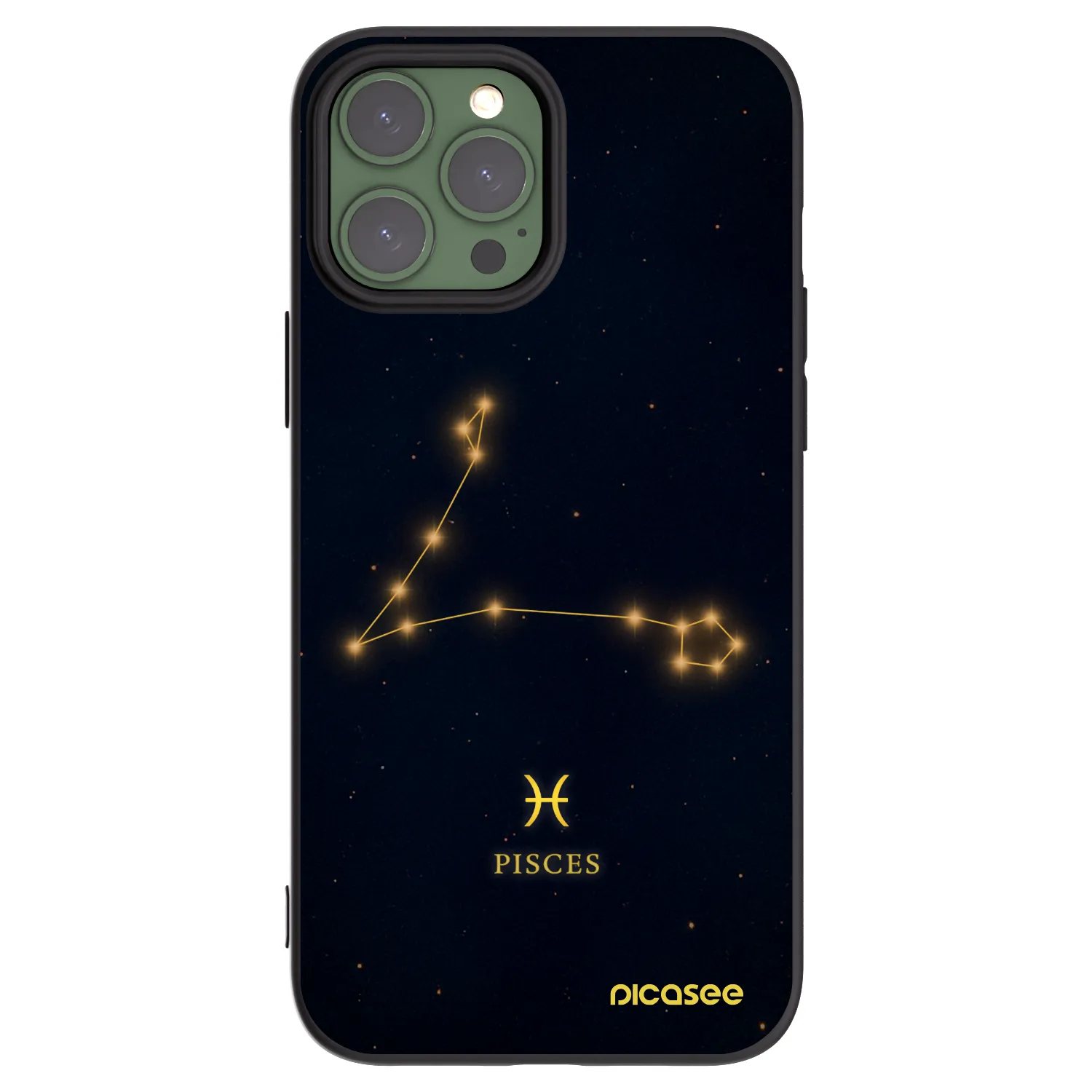 Picasee silikonowe czarne etui na Apple iPhone 13 Pro Max - PISCES