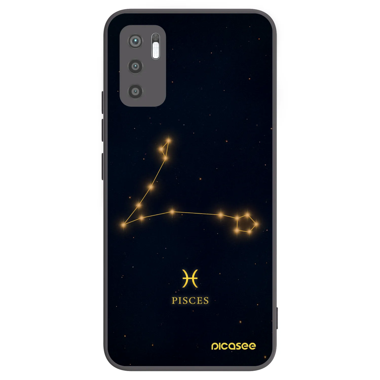 Picasee silikonowe czarne etui na Xiaomi Redmi Note 10 5G - PISCES