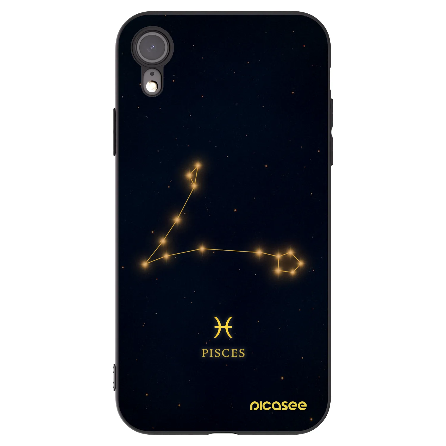 Picasee silikonowe czarne etui na Apple iPhone XR - PISCES