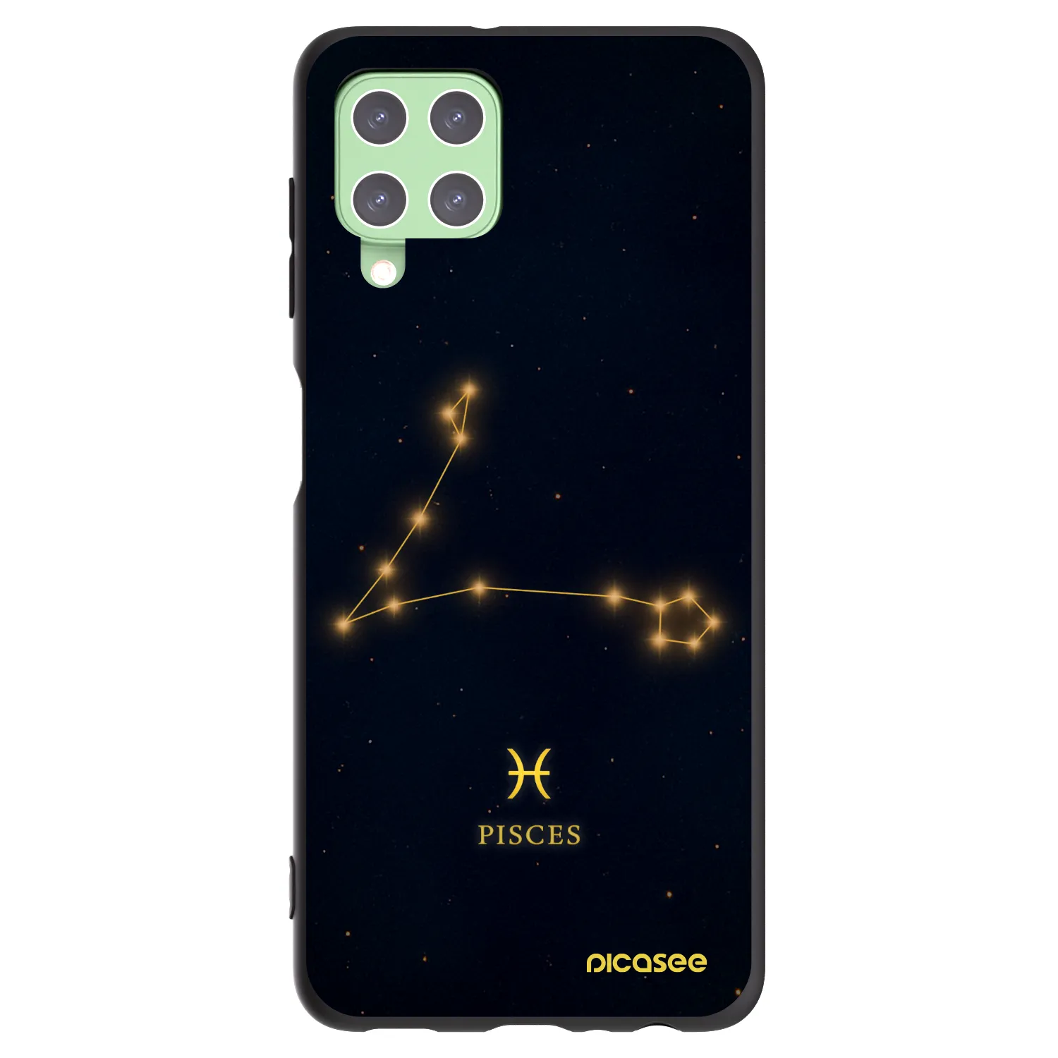 Picasee silikonowe czarne etui na Samsung Galaxy A22 A225F 4G - PISCES