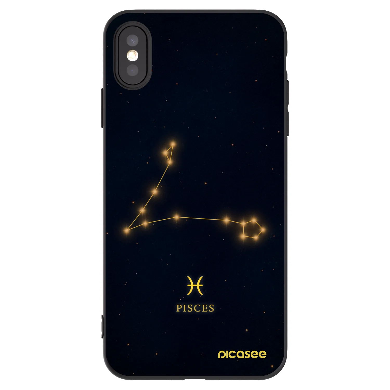 Picasee silikonowe czarne etui na Apple iPhone XS Max - PISCES