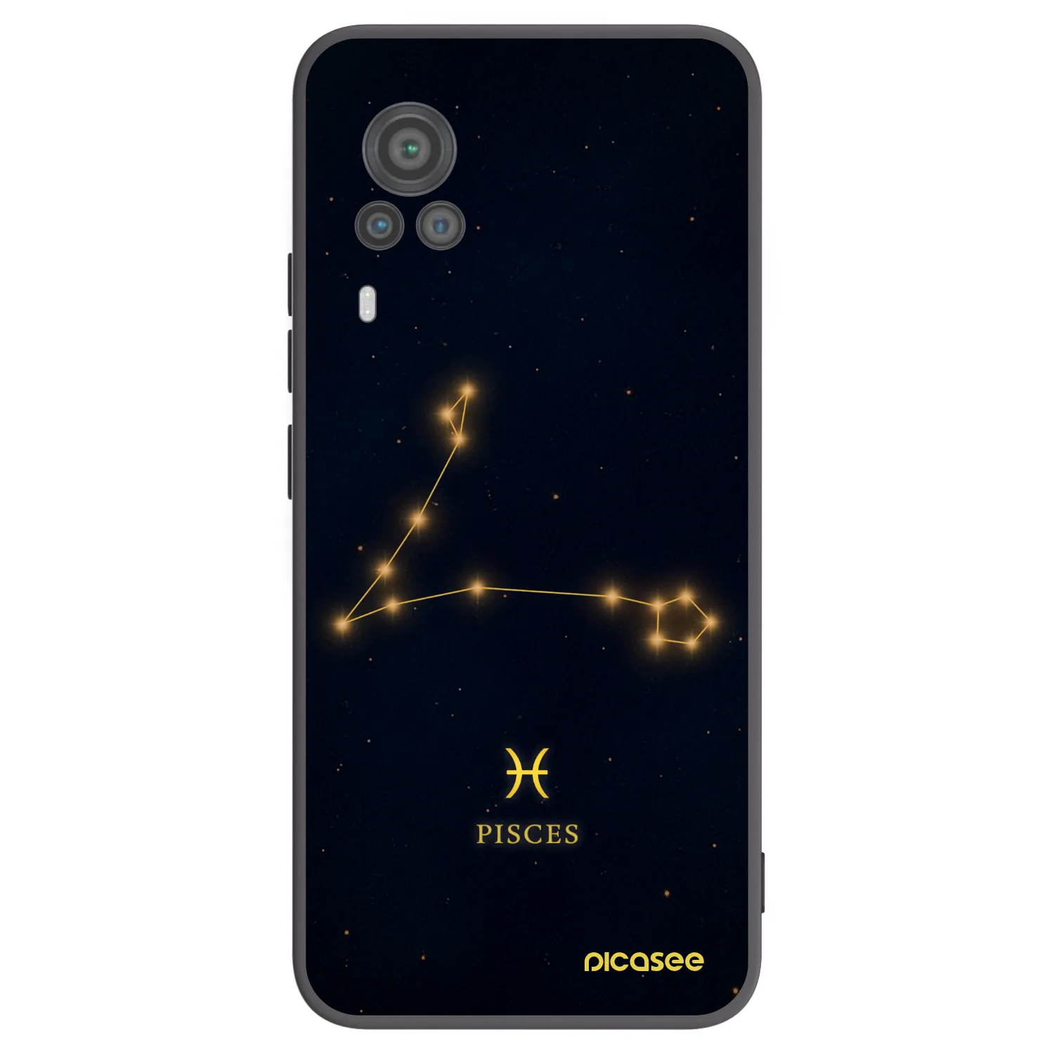 Picasee silikonowe czarne etui na Vivo X60 Pro 5G - PISCES