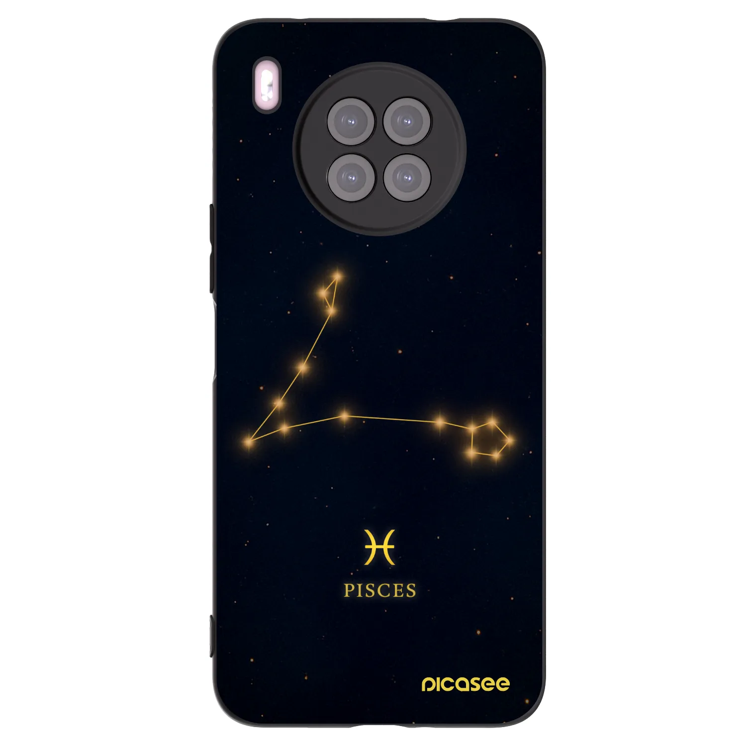 Picasee silikonowe czarne etui na Huawei Nova 8i - PISCES