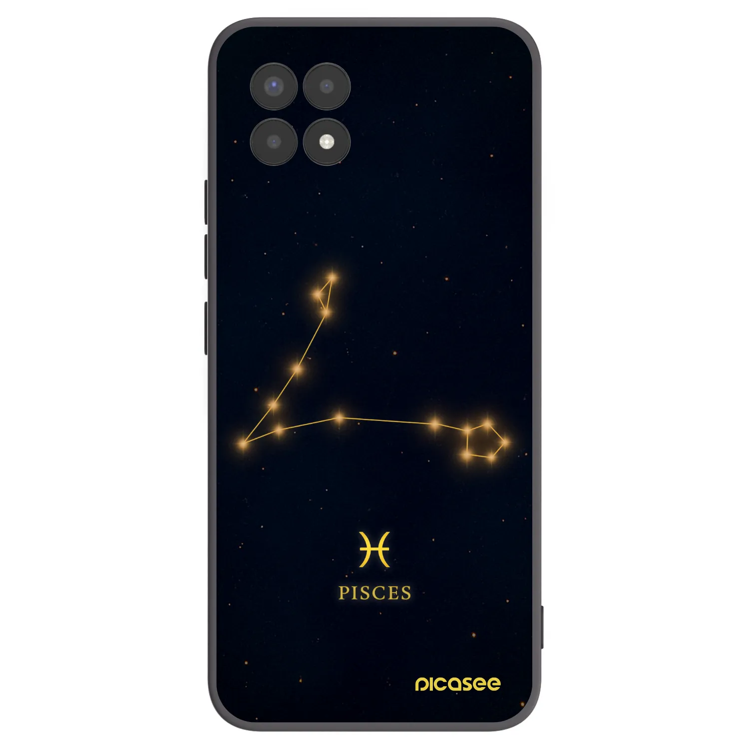 Picasee silikonowe czarne etui na Realme 8i - PISCES
