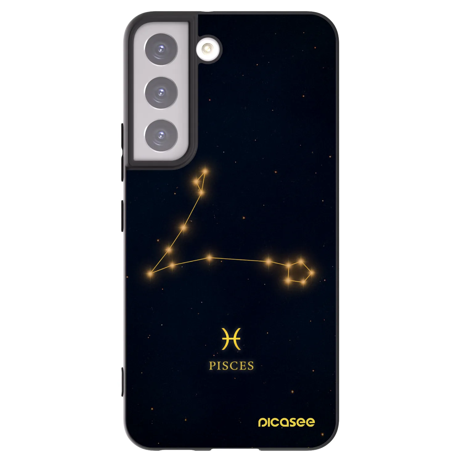 Picasee silikonowe czarne etui na Samsung Galaxy S22 5G - PISCES