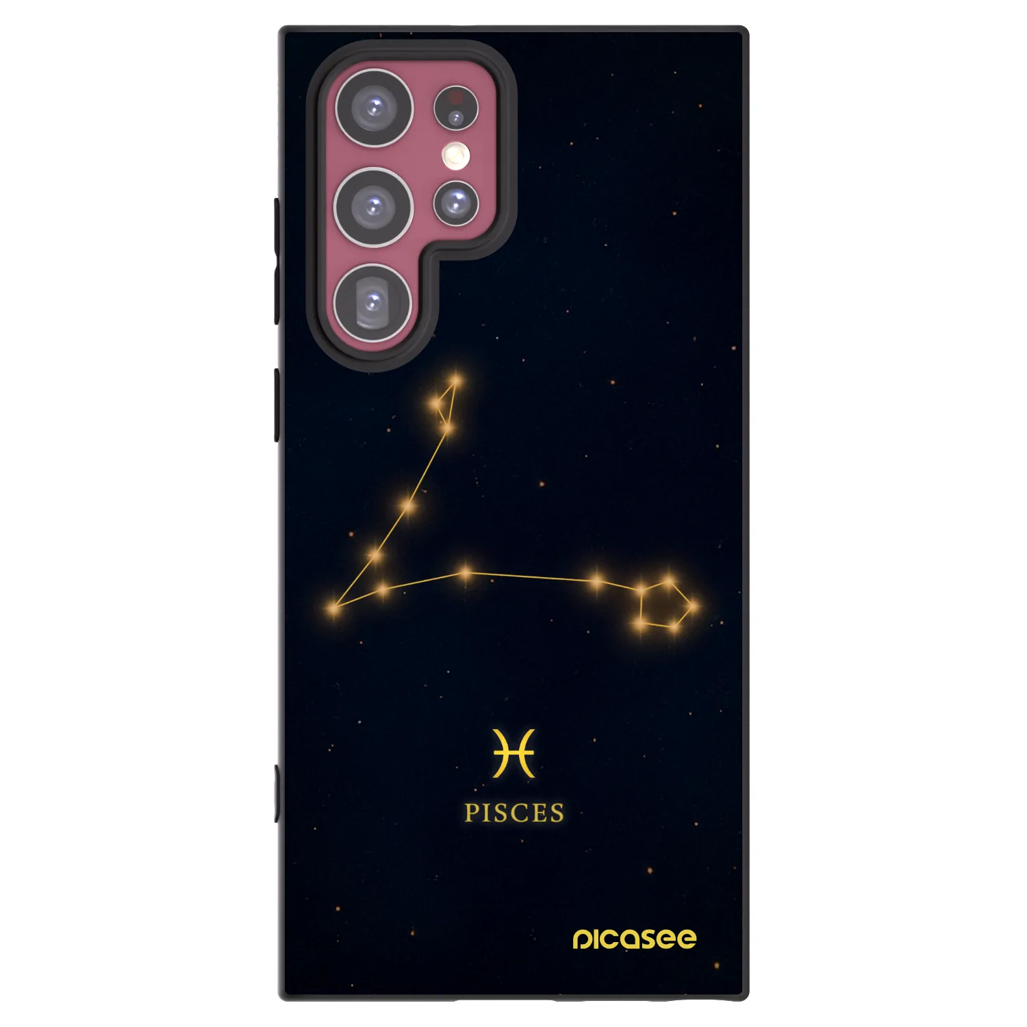 Picasee silikonowe czarne etui na Samsung Galaxy S22 Ultra 5G - PISCES