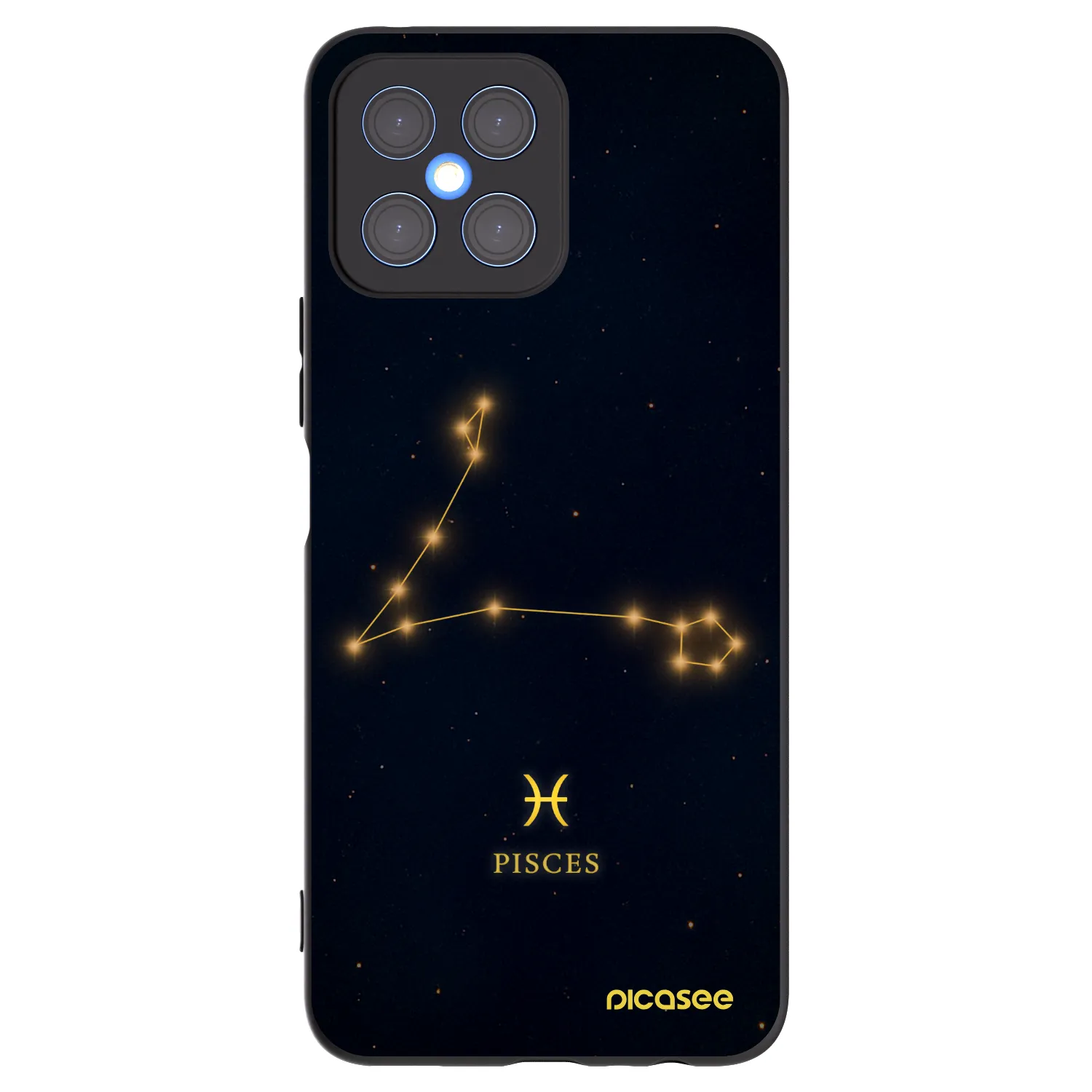Picasee silikonowe czarne etui na Honor X8 4G - PISCES