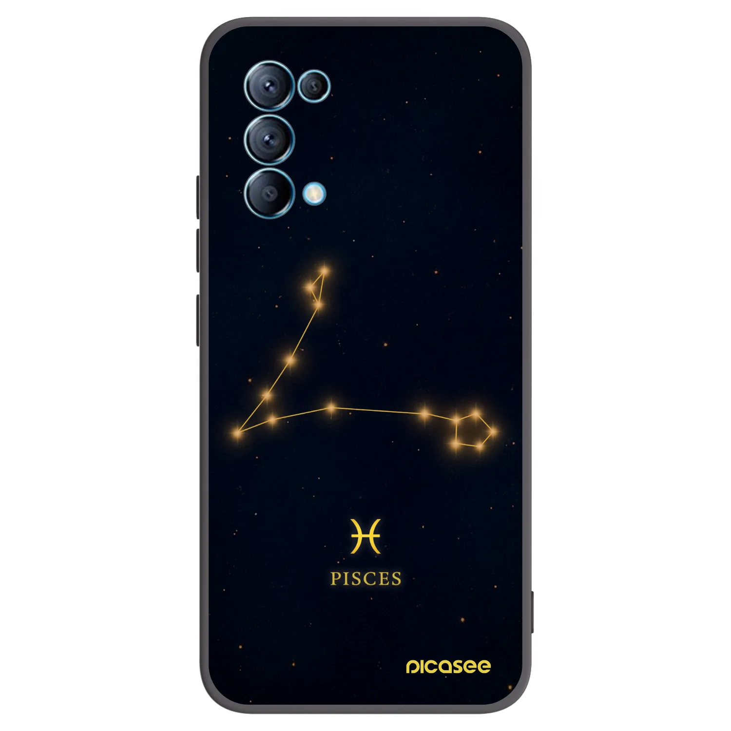 Picasee silikonowe czarne etui na OPPO Reno 5 5G - PISCES
