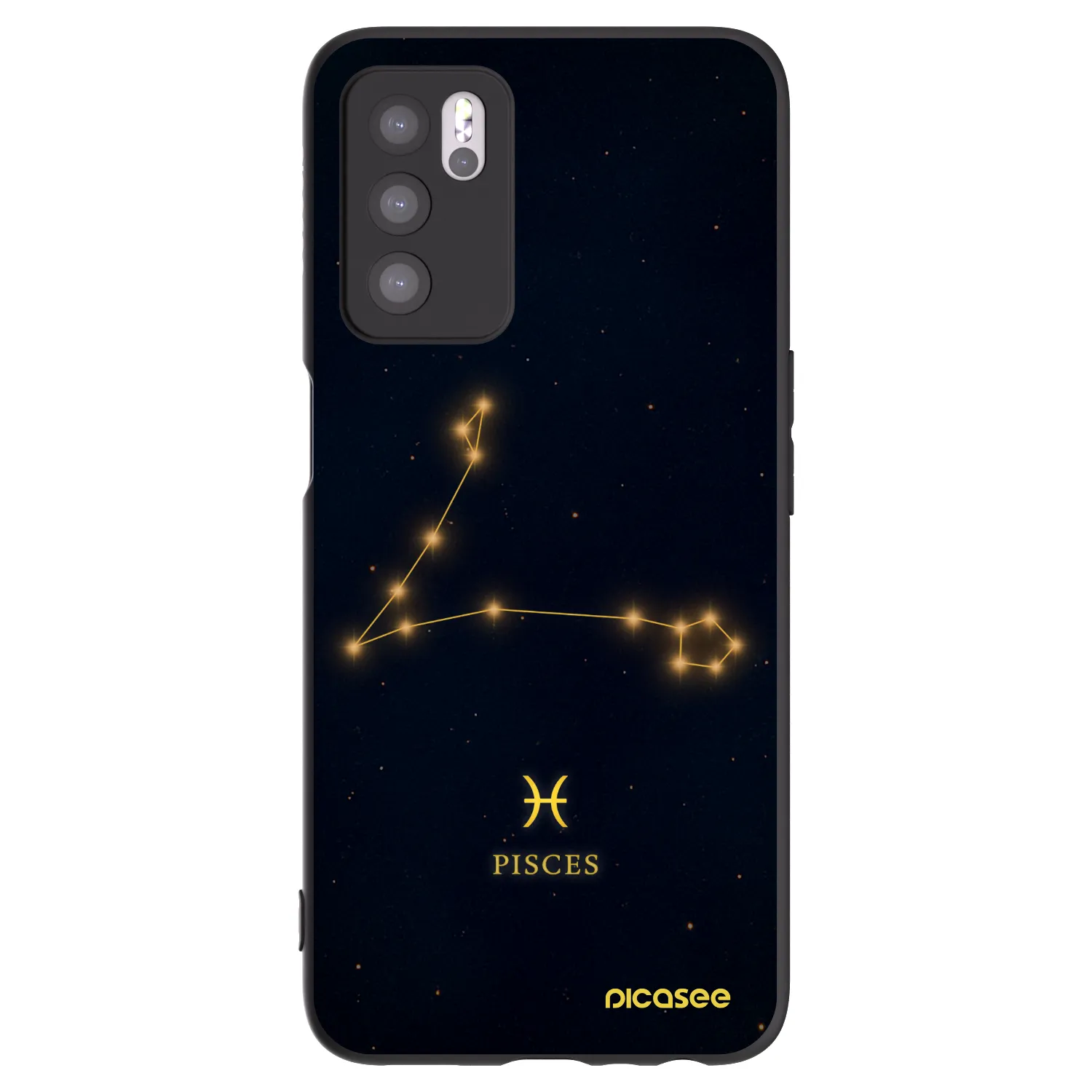Picasee silikonowe czarne etui na OPPO A16s - PISCES