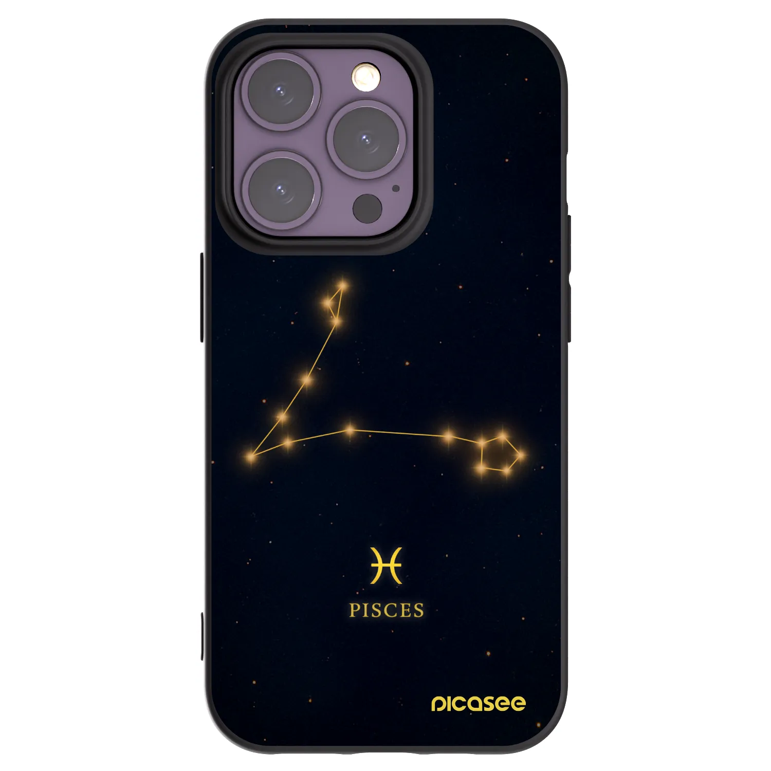 Picasee silikonowe czarne etui na Apple iPhone 14 Pro - PISCES