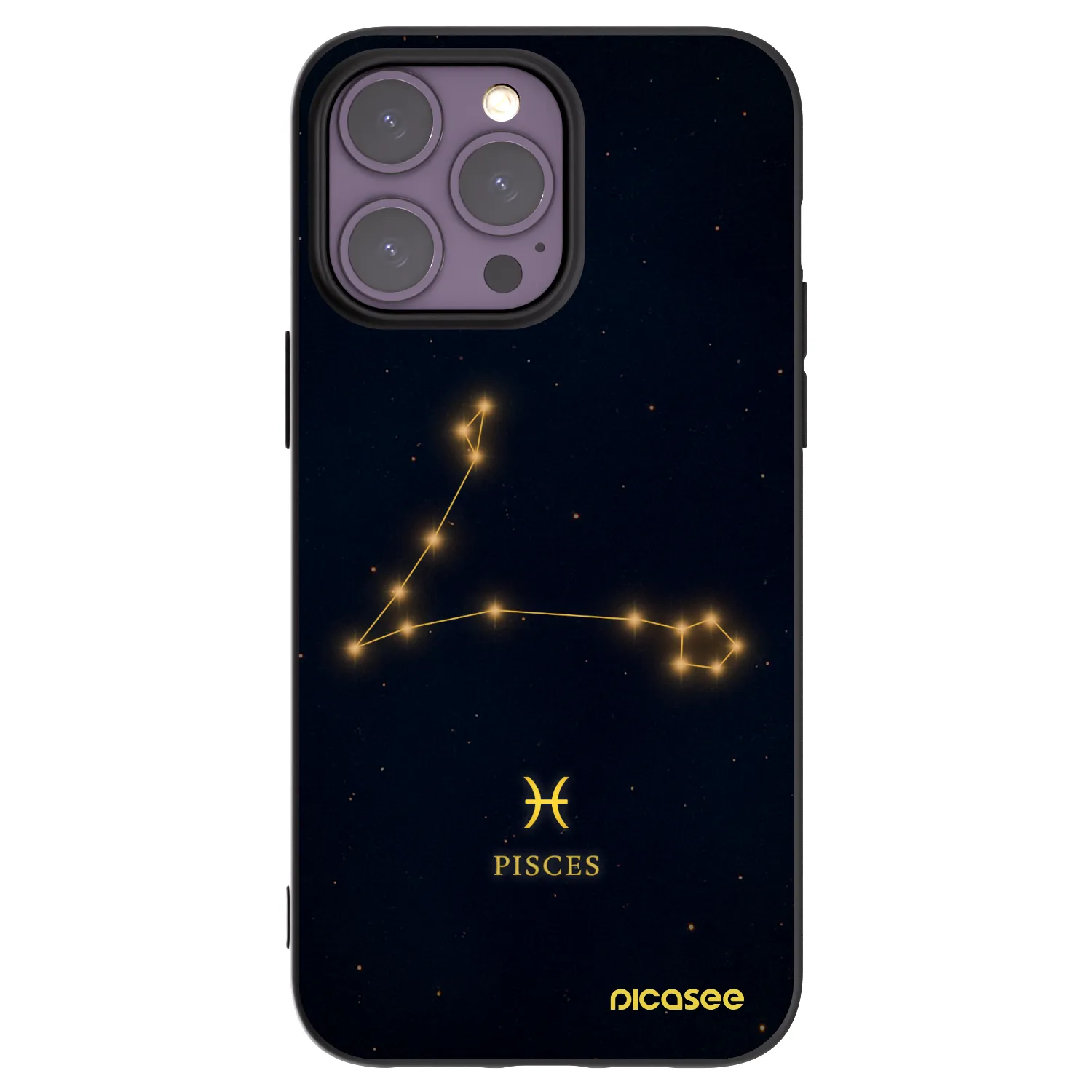 Picasee silikonowe czarne etui na Apple iPhone 14 Pro Max - PISCES