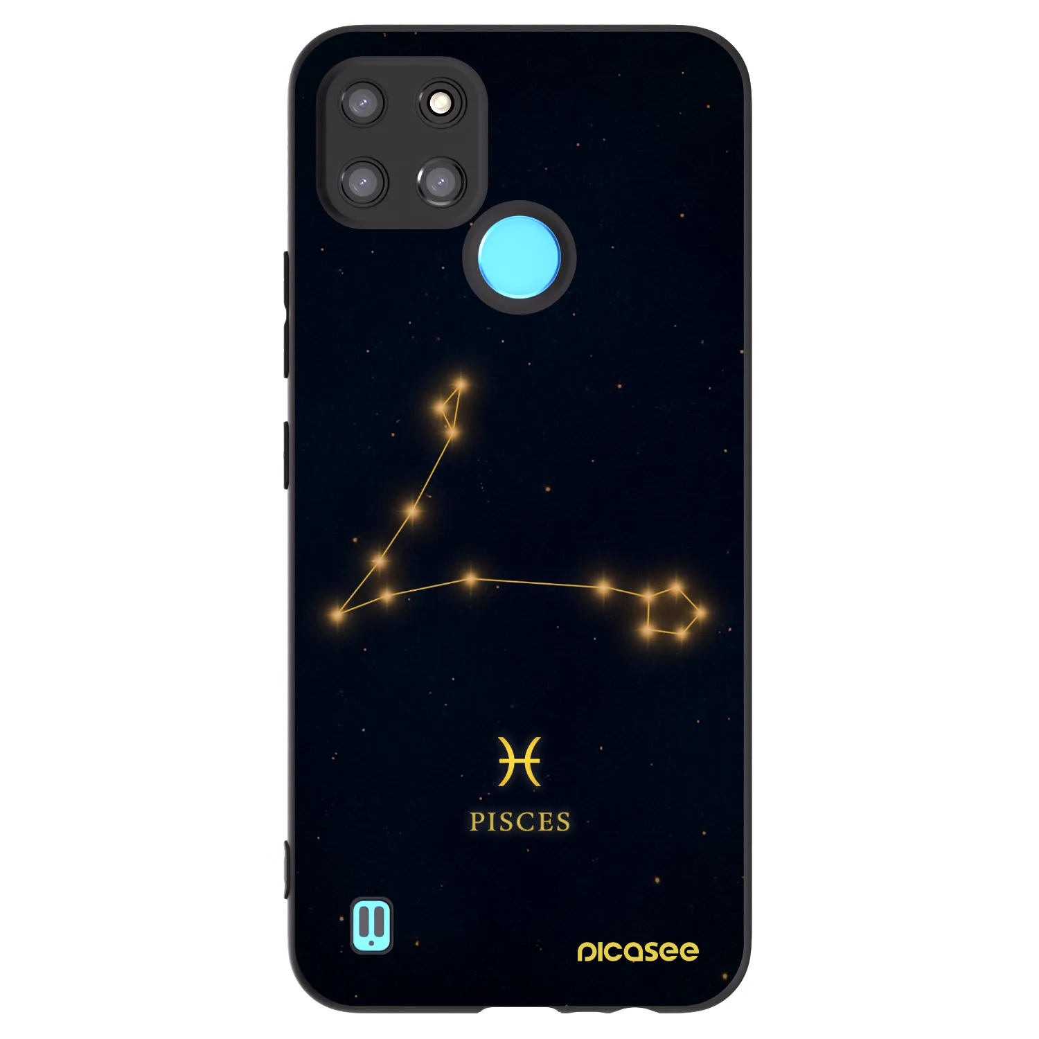 Picasee silikonowe czarne etui na Realme C21Y - PISCES