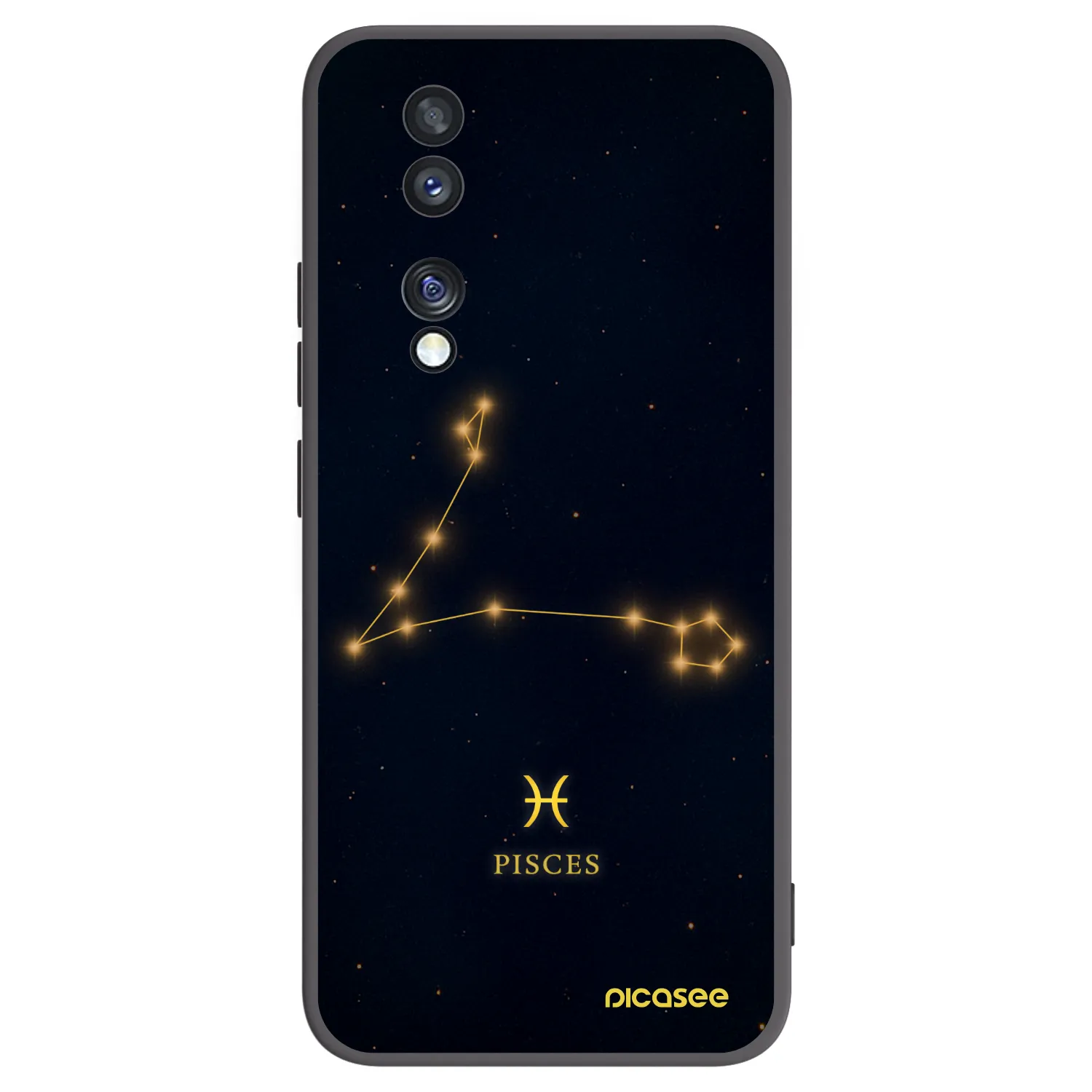 Picasee silikonowe czarne etui na Honor 70 - PISCES